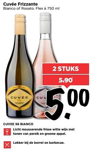 Aanbiedingen Cuvée frizzante - Rosé wijnen - Geldig van 25/06/2017 tot 01/07/2017 bij Vomar