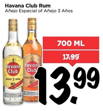 Aanbiedingen Havana club rum - Havana club - Geldig van 25/06/2017 tot 01/07/2017 bij Vomar