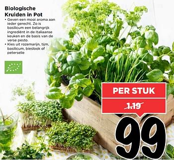 Aanbiedingen Biologische kruiden in pot - Huismerk Vomar - Geldig van 25/06/2017 tot 01/07/2017 bij Vomar
