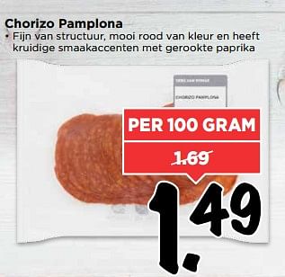 Aanbiedingen Chorizo pamplona - Huismerk Vomar - Geldig van 25/06/2017 tot 01/07/2017 bij Vomar