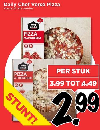 Aanbiedingen Daily chef verse pizza - Daily chef - Geldig van 25/06/2017 tot 01/07/2017 bij Vomar