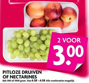 Aanbiedingen Pitloze druiven of nectarines - Huismerk - Deka Markt - Geldig van 25/06/2017 tot 01/07/2017 bij Deka Markt