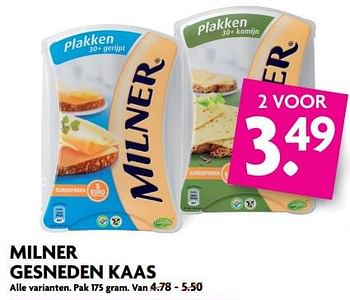 Aanbiedingen Milner gesneden kaas - Milner - Geldig van 25/06/2017 tot 01/07/2017 bij Deka Markt