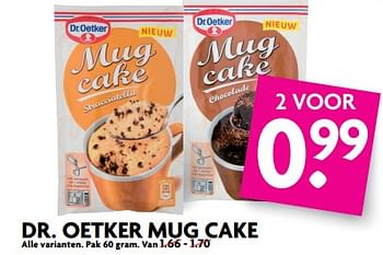 Aanbiedingen Dr. oetker mug cake - Dr. Oetker - Geldig van 25/06/2017 tot 01/07/2017 bij Deka Markt