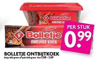 Aanbiedingen Bolletje ontbijtkoek - Bolletje - Geldig van 25/06/2017 tot 01/07/2017 bij Deka Markt