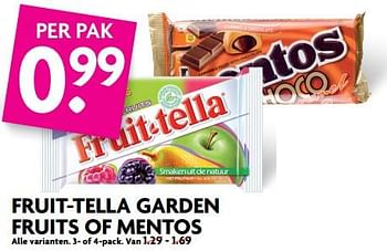 Aanbiedingen Fruit-tella garden fruits of mentos - Mentos - Geldig van 25/06/2017 tot 01/07/2017 bij Deka Markt