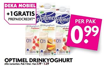 Aanbiedingen Optimel drinkyoghurt - Optimel - Geldig van 25/06/2017 tot 01/07/2017 bij Deka Markt