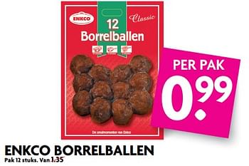 Aanbiedingen Enkco borrelballen - Enkco - Geldig van 25/06/2017 tot 01/07/2017 bij Deka Markt