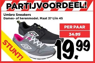 Aanbiedingen Umbro sneakers dames - Umbro - Geldig van 25/06/2017 tot 01/07/2017 bij Vomar