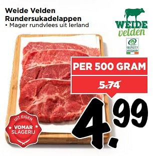 Aanbiedingen Weide velden rundersukadelappen - Weide Velden - Geldig van 25/06/2017 tot 01/07/2017 bij Vomar