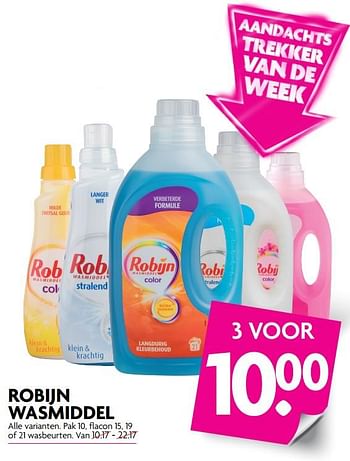 Aanbiedingen Robijn wasmiddel - Robijn - Geldig van 25/06/2017 tot 01/07/2017 bij Deka Markt
