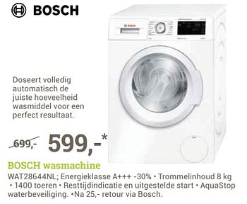 Aanbiedingen Bosch wasmachine wat28644nl - Bosch - Geldig van 26/06/2017 tot 09/07/2017 bij BCC