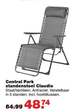 Aanbiedingen Central park standenstoel claudio - Central Park - Geldig van 26/06/2017 tot 02/07/2017 bij Praxis