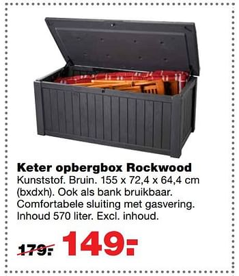 Aanbiedingen Keter opbergbox rockwood - Keter - Geldig van 26/06/2017 tot 02/07/2017 bij Praxis