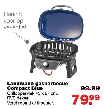 Aanbiedingen Landmann gasbarbecue compact blue - Landmann - Geldig van 26/06/2017 tot 02/07/2017 bij Praxis