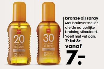 Aanbiedingen Bronze oil spray - Huismerk - Hema - Geldig van 26/06/2017 tot 30/07/2017 bij Hema