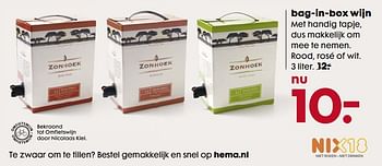 Aanbiedingen Bag-in-box wijn - Rode wijnen - Geldig van 26/06/2017 tot 30/07/2017 bij Hema