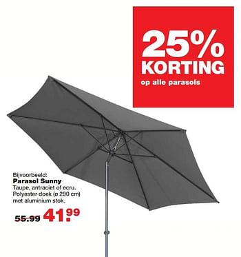Aanbiedingen Parasol sunny - Huismerk - Praxis - Geldig van 26/06/2017 tot 09/07/2017 bij Praxis