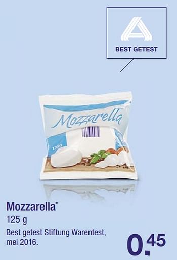 Aanbiedingen Mozzarella - Huismerk - Aldi - Geldig van 26/06/2017 tot 01/07/2017 bij Aldi