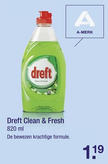 Aanbiedingen Dreft clean + fresh - Dreft - Geldig van 26/06/2017 tot 01/07/2017 bij Aldi