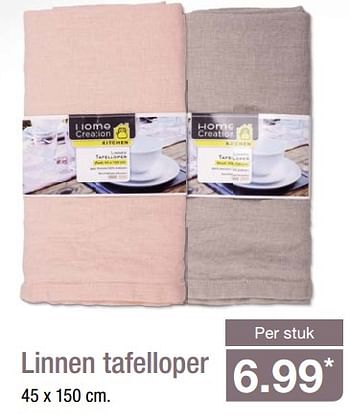 Aanbiedingen Linnen tafelloper - Huismerk - Aldi - Geldig van 26/06/2017 tot 01/07/2017 bij Aldi