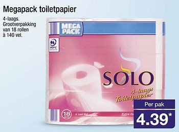 Aanbiedingen Megapack toiletpapier - Solo Papierwaren - Geldig van 26/06/2017 tot 01/07/2017 bij Aldi