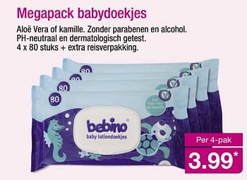 Aanbiedingen Megapack babydoekjes - Bebino - Geldig van 26/06/2017 tot 01/07/2017 bij Aldi