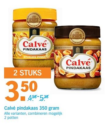 Aanbiedingen Calvé pindakaas - Calve - Geldig van 26/06/2017 tot 02/07/2017 bij Albert Heijn