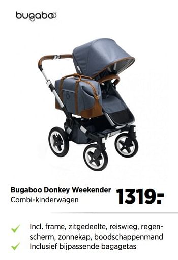 Aanbiedingen Bugaboo donkey weekender combi-kinderwagen - Bugaboo - Geldig van 19/06/2017 tot 24/07/2017 bij Babypark