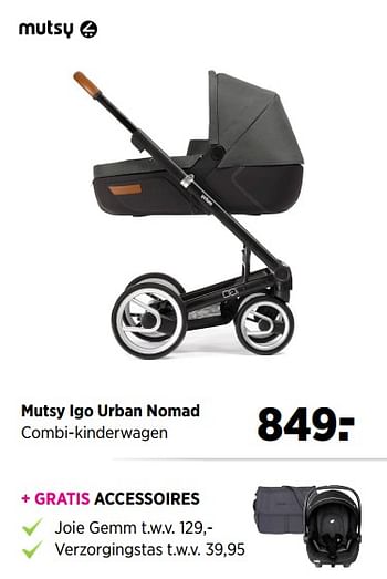 Aanbiedingen Mutsy igo urban nomad combi-kinderwagen - Mutsy - Geldig van 19/06/2017 tot 24/07/2017 bij Babypark