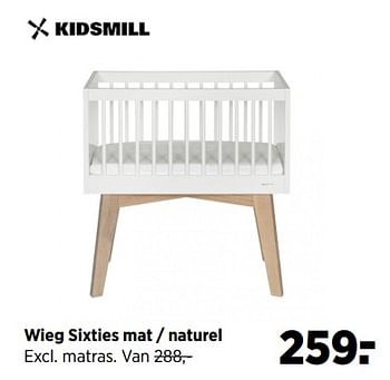Aanbiedingen Wieg sixties mat - naturel - Kidsmill - Geldig van 19/06/2017 tot 24/07/2017 bij Babypark