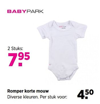 Aanbiedingen Romper korte mouw - Huismerk - Babypark - Geldig van 19/06/2017 tot 24/07/2017 bij Babypark