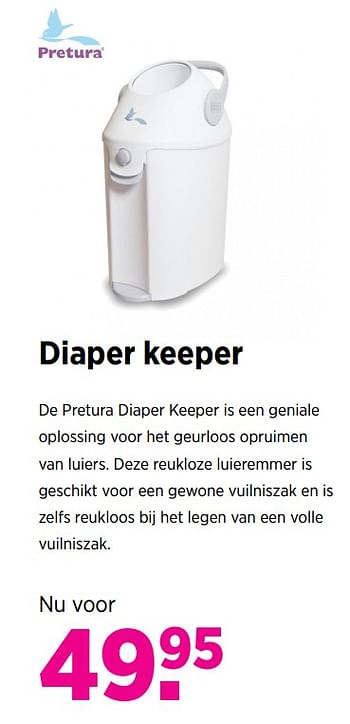 Aanbiedingen Diaper keeper - Pretura  - Geldig van 19/06/2017 tot 24/07/2017 bij Babypark