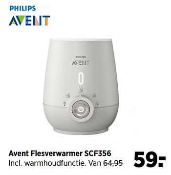 Aanbiedingen Avent flesverwarmer scf356 - Philips - Geldig van 19/06/2017 tot 24/07/2017 bij Babypark
