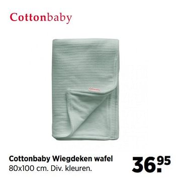 Aanbiedingen Cottonbaby wiegdeken wafel - Cottonbaby  - Geldig van 19/06/2017 tot 24/07/2017 bij Babypark