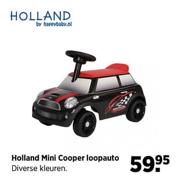 Aanbiedingen Holland mini cooper loopauto - Happybaby - Geldig van 19/06/2017 tot 24/07/2017 bij Babypark