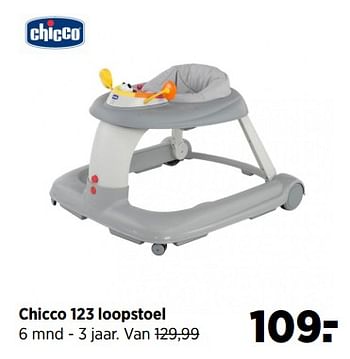 Aanbiedingen Chicco 123 loopstoel - Chicco - Geldig van 19/06/2017 tot 24/07/2017 bij Babypark