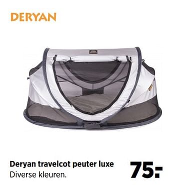 Aanbiedingen Deryan travelcot peuter luxe - Deryan - Geldig van 19/06/2017 tot 24/07/2017 bij Babypark
