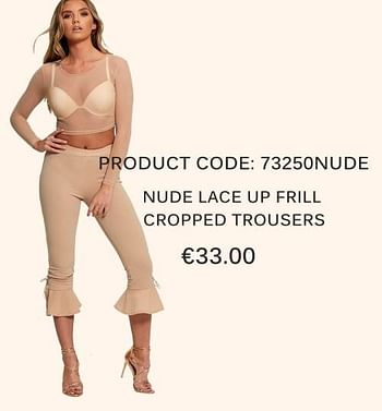 Aanbiedingen Nude lace up frill cropped trouser - Huismerk - Diva Dames - Geldig van 18/06/2017 tot 15/07/2017 bij Diva Dames