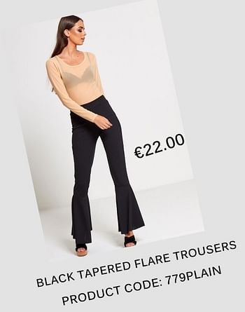 Aanbiedingen Black tapered flare trousers - Huismerk - Diva Dames - Geldig van 18/06/2017 tot 15/07/2017 bij Diva Dames