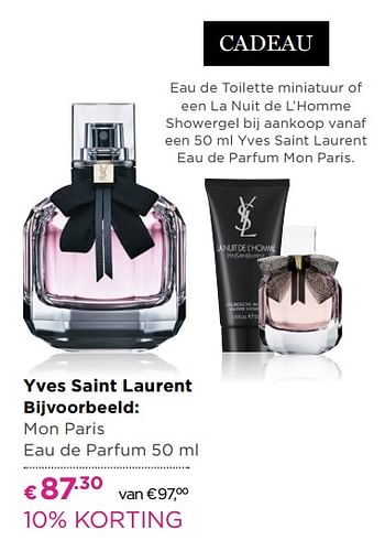 Aanbiedingen Mon paris eau de parfum - Yves Saint Laurent - Geldig van 26/06/2017 tot 09/07/2017 bij Ici Paris XL