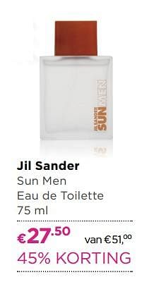 Aanbiedingen Jil sander sun men eau de toilette - Jil Sander - Geldig van 26/06/2017 tot 09/07/2017 bij Ici Paris XL