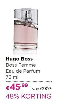 Aanbiedingen Hugo boss boss femme eau de parfum - Hugo Boss - Geldig van 26/06/2017 tot 09/07/2017 bij Ici Paris XL