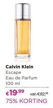 Aanbiedingen Calvin klein escape eau de parfum - Calvin Klein - Geldig van 26/06/2017 tot 09/07/2017 bij Ici Paris XL