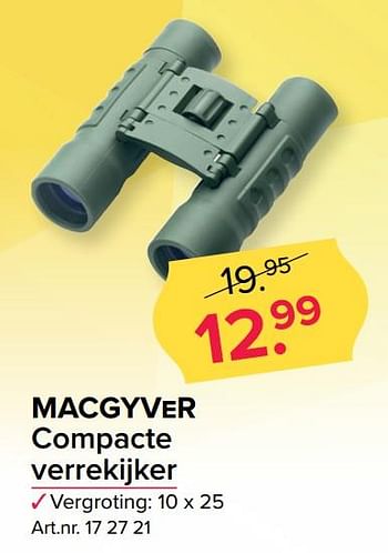 Aanbiedingen Macgyver compacte verrekijker - MacGyver - Geldig van 26/06/2017 tot 09/07/2017 bij Kijkshop