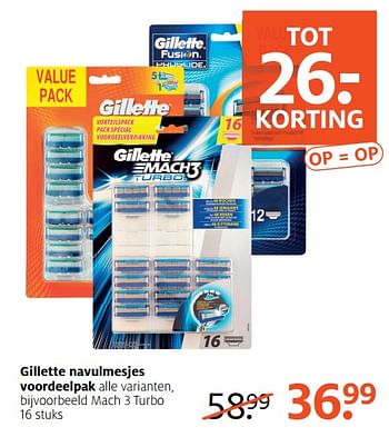 Aanbiedingen Gillette navulmesjes voordeelpak - Gillette - Geldig van 26/06/2017 tot 02/07/2017 bij Etos