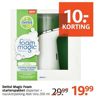 Aanbiedingen Dettol magic foam starterspakket - Dettol - Geldig van 26/06/2017 tot 02/07/2017 bij Etos