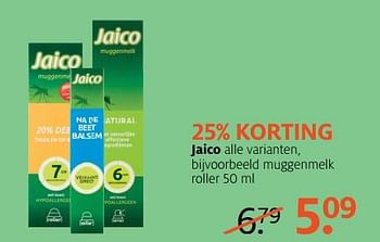 Aanbiedingen Jaico alle varianten, bijvoorbeeld muggenmelk roller - Jaico - Geldig van 26/06/2017 tot 02/07/2017 bij Etos