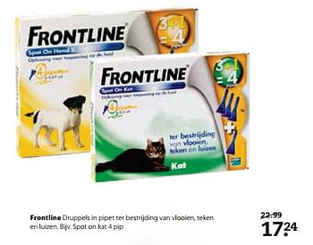 Aanbiedingen Frontline spot on kat - Frontline - Geldig van 26/06/2017 tot 09/07/2017 bij Pets Place