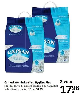 Aanbiedingen Catsan kattenbakvulling hygiëne plus - Catsan - Geldig van 26/06/2017 tot 09/07/2017 bij Pets Place